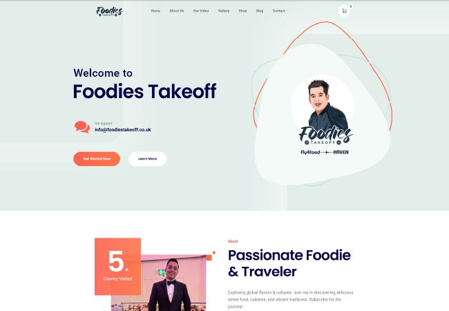 Portfolios 3 Foodies Takeoff Traveler WordPress Site Cover Photo
