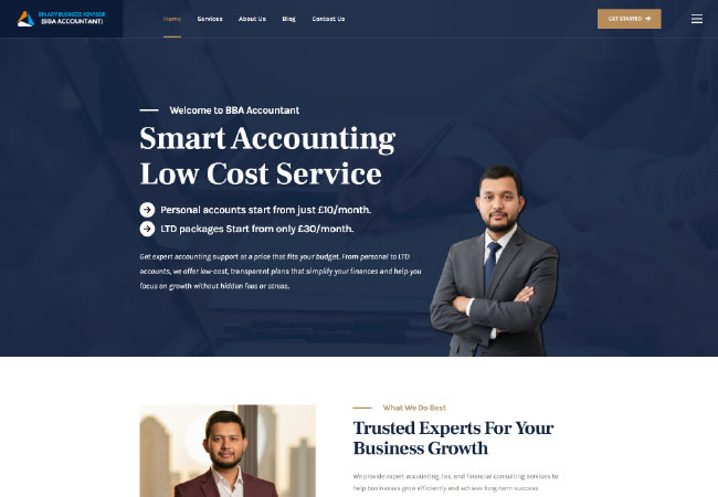 Portfolios 2 WordPress Website for Accountant Growth