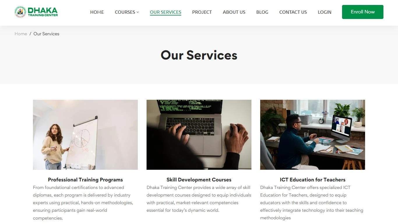 Training Center Website with WordPress 3 Training Center Website with Modern Design img3 1